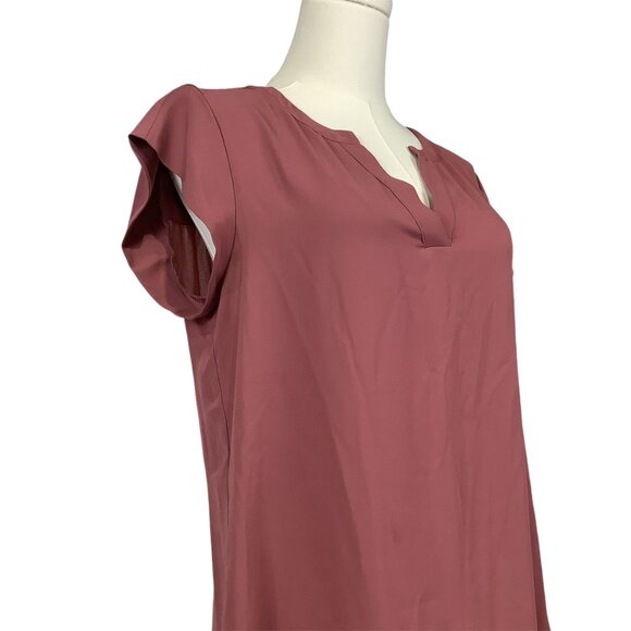 R Essentials Cap-Sleeve Blouse with Split Neckline - Picture 2 of 5